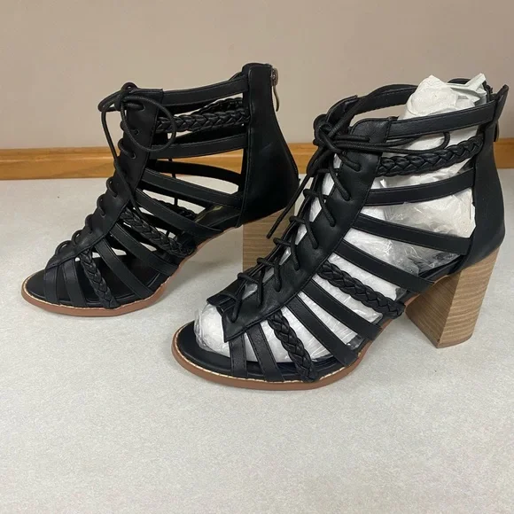 Portia Black Braided Block Heel by ccocci - Picture 5 of 11